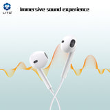 Casti Lito Wired Earphones (LF01T), Type-C, Stereo, Half In-ear, with HD Microphone, 1.2m, Alb
