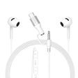 Casti Lito Wired Earphones (LF03), Jack 3.5mm, Type-C, Stereo, Half In-ear, with HD Microphone, 1.2m, Alb