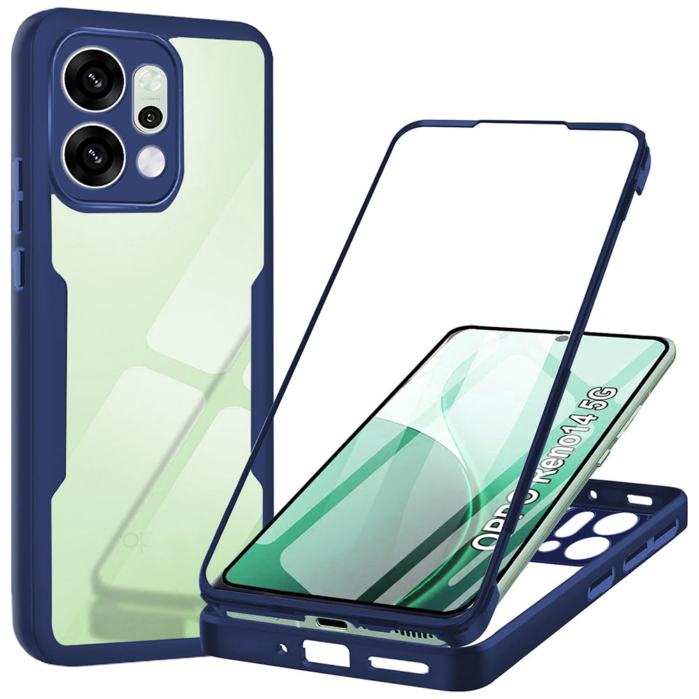 Folie de protectie Techsuit ColorVerse 360 Series + compatibil cu Oppo Reno14, Albastru