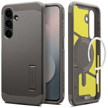 Husa de protectie Spigen Tough Armor MagSafe (ACS10030) compatibil cu Samsung Galaxy S25 FE, Gunmetal