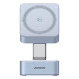 Incarcator Ugreen Wireless Charging Station W752 (55960B), MagSafe, Fast Charging, Qi2, for iPhone, AirPods, Apple Watch, 35W, Albastru