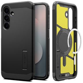 Husa de protectie Spigen Tough Armor MagSafe (ACS10029) compatibil cu Samsung Galaxy S25 FE, Negru