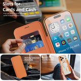 Husa de protectie Techsuit SmartMag Book compatibil cu iPhone 17 Pro Max, Portocaliu