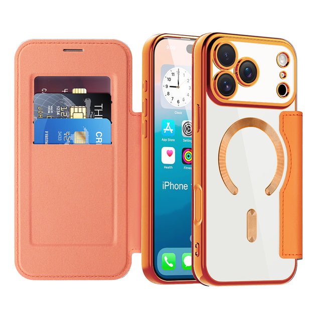 Husa de protectie Techsuit SmartMag Book compatibil cu iPhone 17 Pro Max, Portocaliu