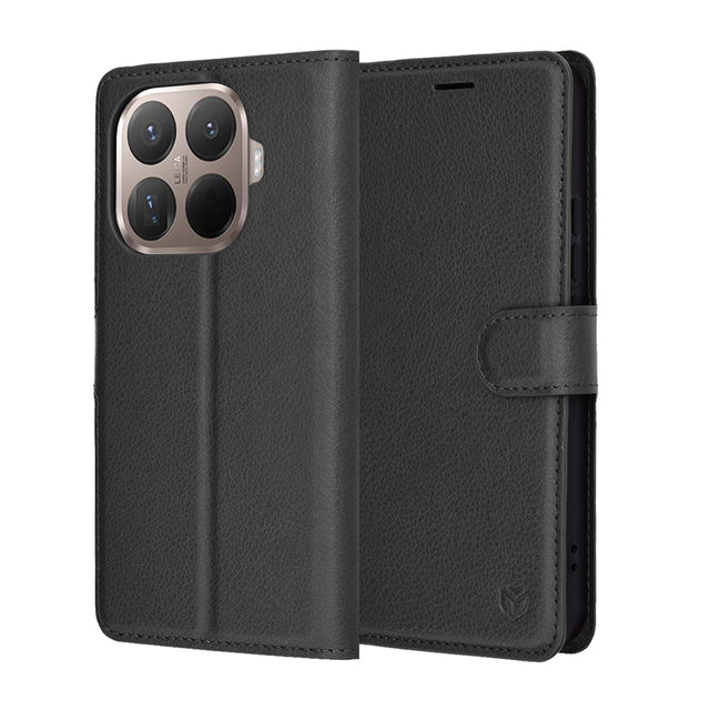Husa de protectie Techsuit Leather Folio compatibil cu Xiaomi 15T Pro, Negru