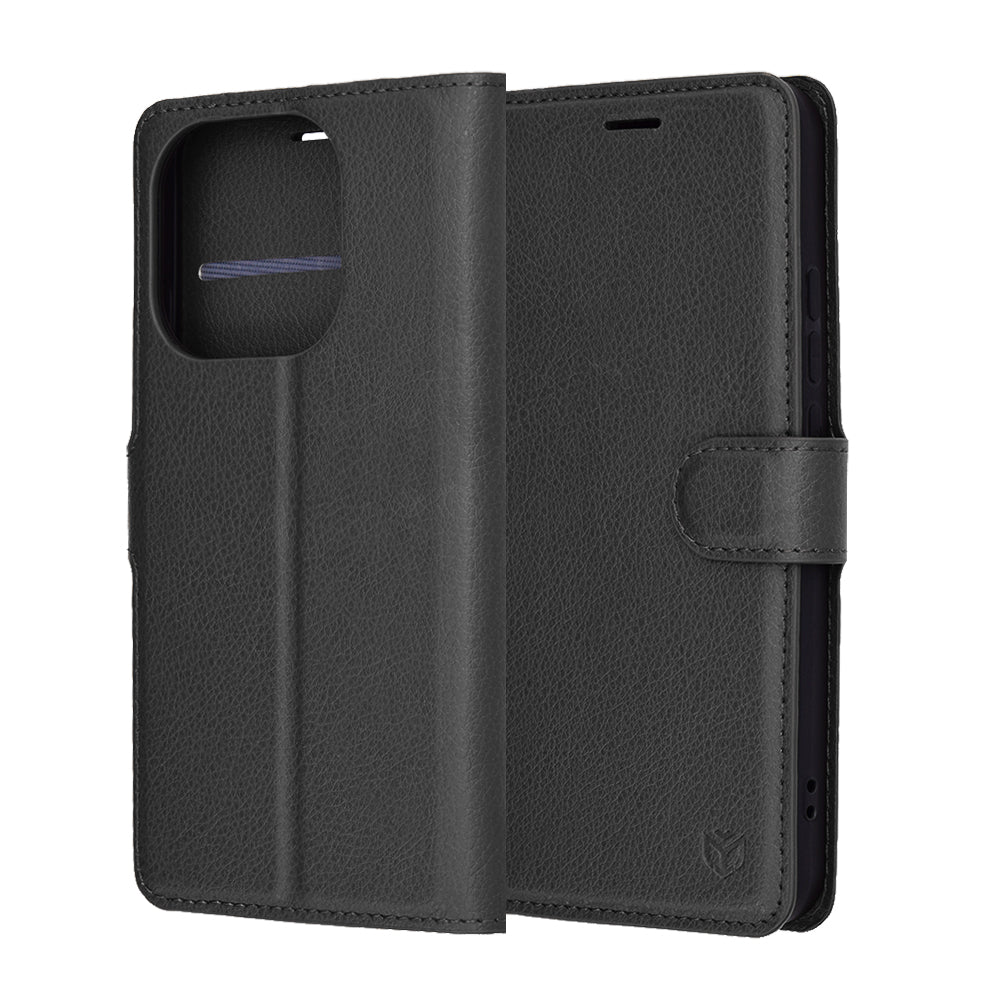 Husa de protectie Techsuit Leather Folio compatibil cu Xiaomi 15T, Negru