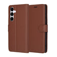 Husa de protectie Techsuit Leather Folio compatibil cu Samsung Galaxy S25 FE, Maro