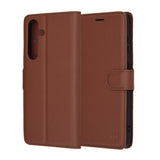 Husa de protectie Techsuit Leather Folio compatibil cu Samsung Galaxy S25 FE, Maro