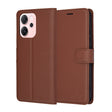 Husa de protectie Techsuit Leather Folio compatibil cu Oppo Reno14 F / Reno14 FS 5G, Maro