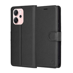 Husa de protectie Techsuit Leather Folio compatibil cu Oppo Reno14 F / Reno14 FS 5G, Negru