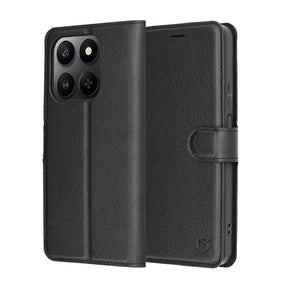 Husa de protectie Techsuit Leather Folio compatibil cu Honor 400 Smart 5G / 400 Smart 4G / X7d 4G, Negru