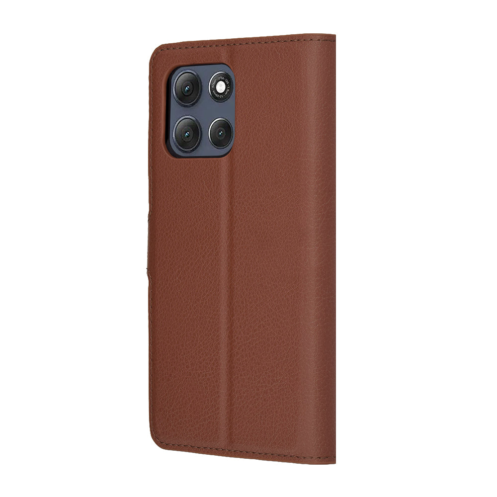 Husa de protectie Techsuit Leather Folio compatibil cu Motorola Moto G86 Power, Maro