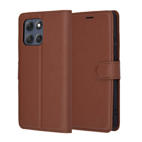Husa de protectie Techsuit Leather Folio compatibil cu Motorola Moto G86 Power, Maro