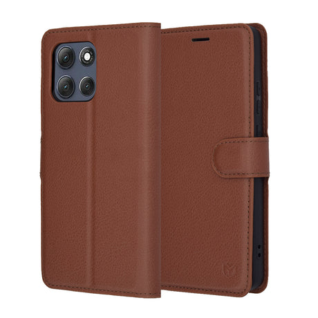 Husa de protectie Techsuit Leather Folio compatibil cu Motorola Moto G86 Power, Maro