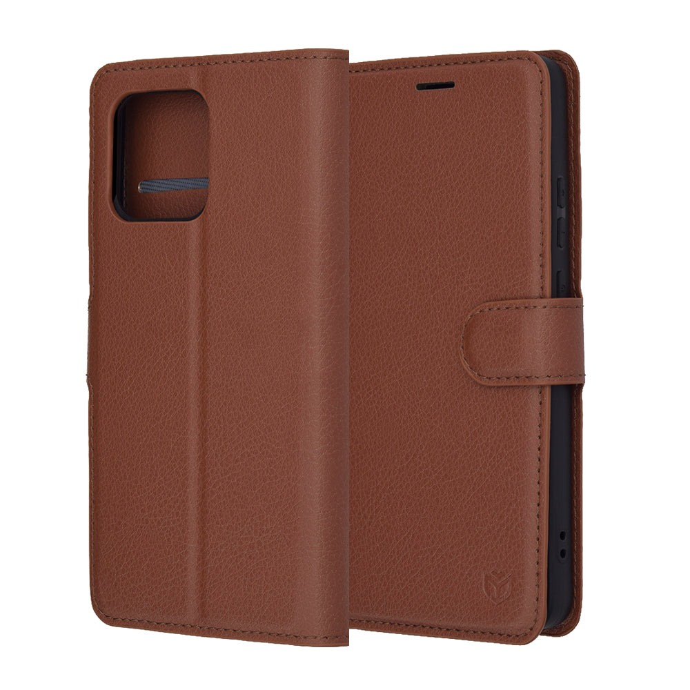 Husa de protectie Techsuit Leather Folio compatibil cu Motorola Moto G86 Power, Maro