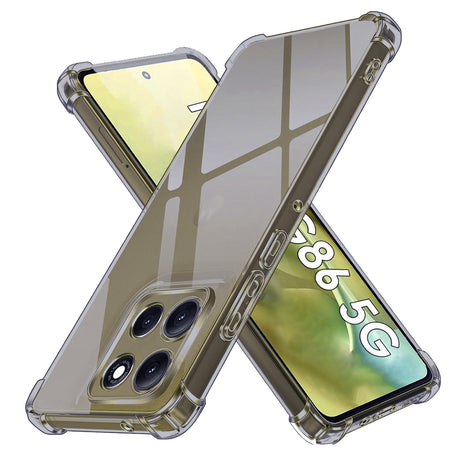 Husa de protectie Techsuit Shockproof Clear Silicone compatibil cu Motorola Moto G86, Negru Fumuriu