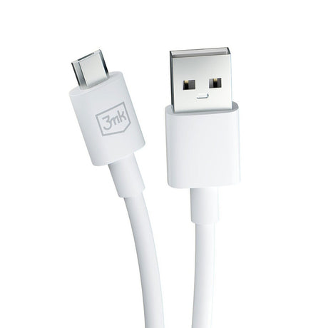 Cablu 3mk Hyper, USB-A to Micro-USB, 5V, 2.4A, 1.2m, Alb