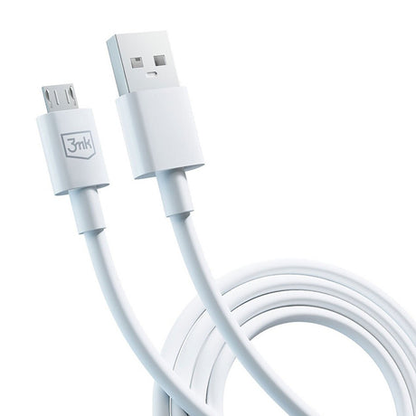 Cablu 3mk Hyper, USB-A to Micro-USB, 5V, 2.4A, 1.2m, Alb
