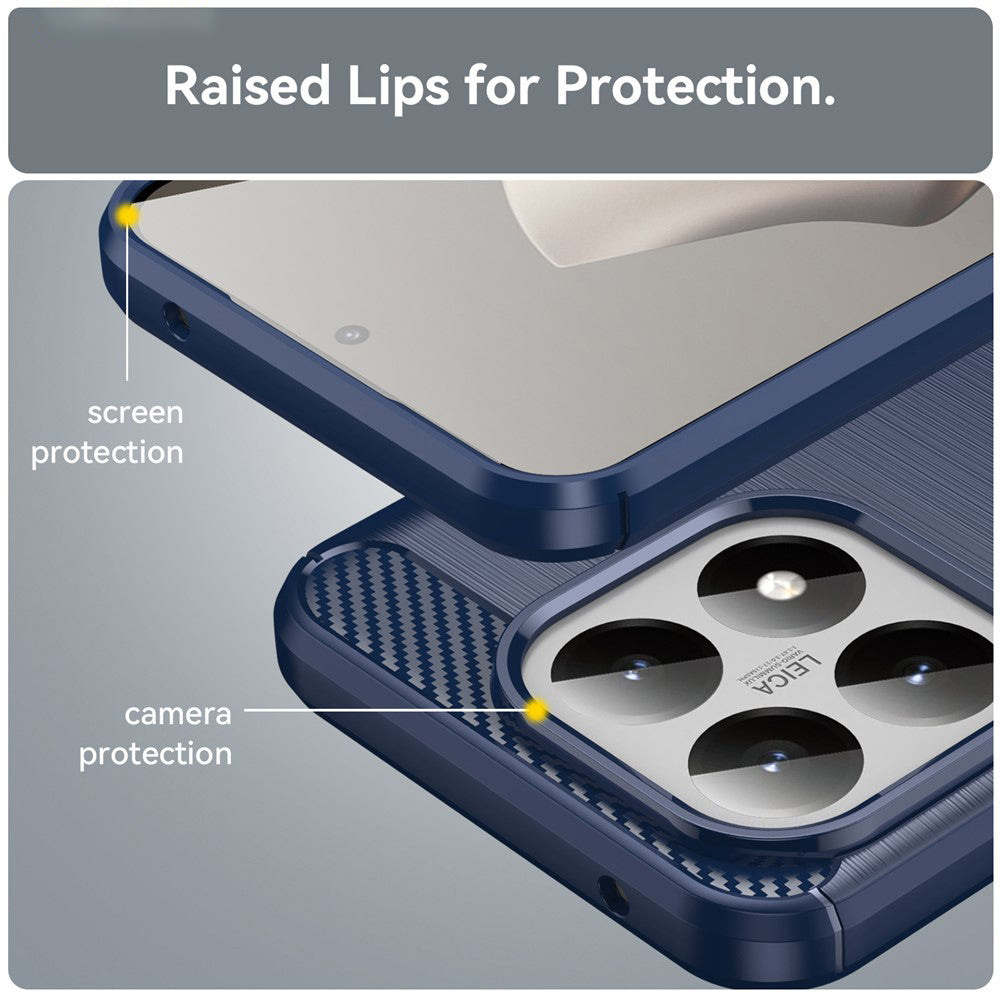 Husa de protectie Techsuit Carbon Silicone compatibil cu Xiaomi 15T, Albastru