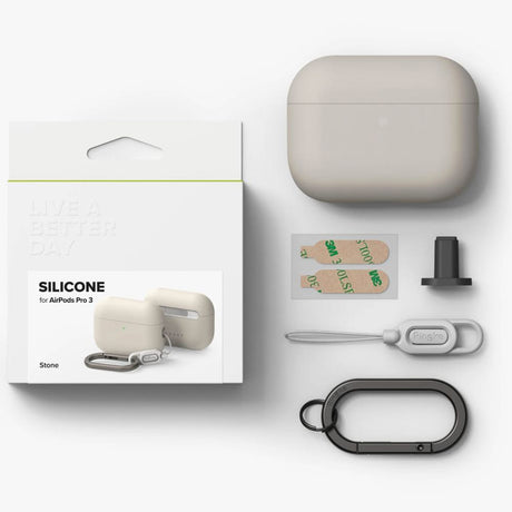 Casti Ringke Silicone, Apple AirPods Pro 3, Stone