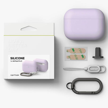 Ringke Silicone Apple AirPods Pro 3, mov deschis