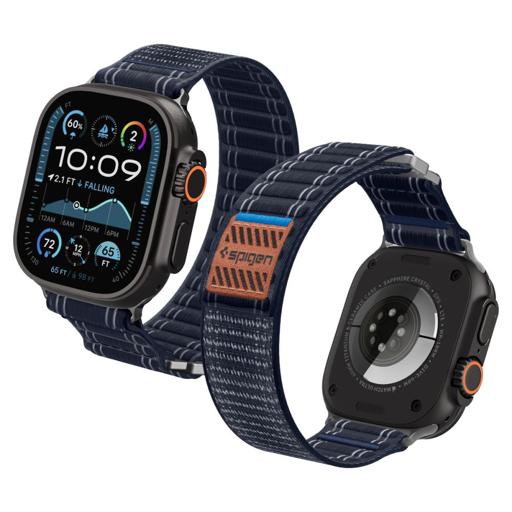 Curea smartwatch Spigen Watchband WBF0 (AMP10143) compatibil cu Apple Watch 8/9/10/11/SE/SE 2/SE 3/Ultra/Ultra 2/Ultra 3 (44/45/46/49mm), Bleumarin