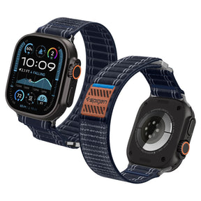 Curea smartwatch Spigen Watchband WBF0 (AMP10143) compatibil cu Apple Watch 8/9/10/11/SE/SE 2/SE 3/Ultra/Ultra 2/Ultra 3 (44/45/46/49mm), Bleumarin
