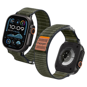 Curea smartwatch Spigen Watchband WBF0 (AMP10142) compatibil cu Apple Watch 8/9/10/11/SE/SE 2/SE 3/Ultra/Ultra 2/Ultra 3 (44/45/46/49mm), Verde