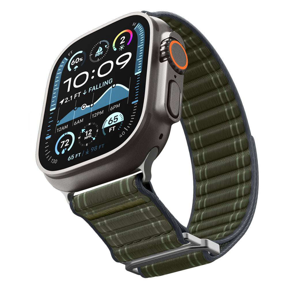 Curea smartwatch Spigen Watchband WBF0 (AMP10142) compatibil cu Apple Watch 8/9/10/11/SE/SE 2/SE 3/Ultra/Ultra 2/Ultra 3 (44/45/46/49mm), Verde