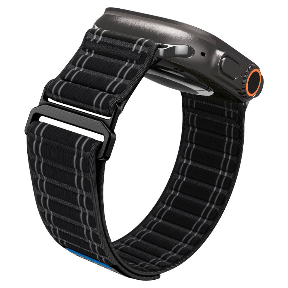 Curea smartwatch Spigen Watchband WBF0 (AMP10141) compatibil cu Apple Watch 8/9/10/11/SE/SE 2/SE 3/Ultra/Ultra 2/Ultra 3 (44/45/46/49mm), Negru