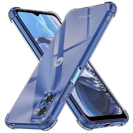 Husa de protectie Techsuit Shockproof Clear Silicone compatibil cu Motorola Moto E22 / Moto E22i, Negru Fumuriu
