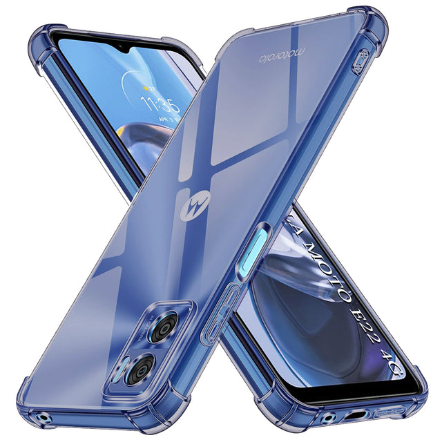 Husa de protectie Techsuit Shockproof Clear Silicone compatibil cu Motorola Moto E22 / Moto E22i, Negru Fumuriu