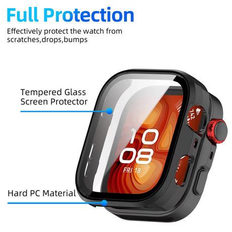 Folie de protectie smartwatch Techsuit Defense360 Pro + Screen Protector compatibil cu Huawei Watch Fit 4, Negru