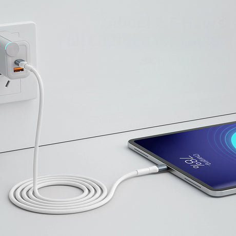 Cablu 3mk Hyper N-Series, Type-C to Type-C, Fast Charge, 60W, 20V/3A, 1m, Alb