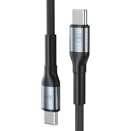 Cablu 3mk Hyper N-Series, Type-C to Type-C, Ultra Fast Charge, 240W, 48V/5A, 2m, Negru