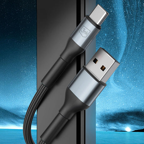 Cablu 3mk Hyper N-Series, USB to Type-C, 18W, 9V/2A, 2m, Negru