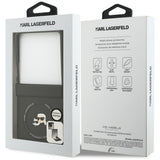 Husa de protectie Karl Lagerfeld Leather Karl & Choupette Pins MagSafe (KLHMZF7PSMLRKCK) compatibil cu Samsung Galaxy Z Flip7, Negru