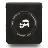 Husa de protectie Karl Lagerfeld Leather Karl & Choupette Pins MagSafe (KLHMZF7PSMLRKCK) compatibil cu Samsung Galaxy Z Flip7, Negru