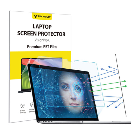 Husa de protectie MacBook Techsuit VisionProX Anti-Blue Light compatibil cu MacBook Air 15" (2023 / 2024), Transparent