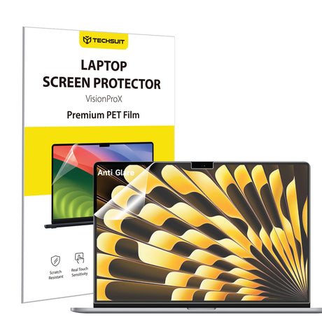 Husa de protectie MacBook Techsuit VisionProX Anti-Blue Light compatibil cu MacBook Air 15" (2023 / 2024), Transparent Mat