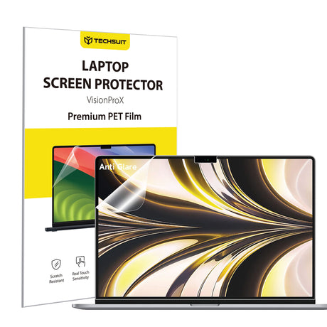 Husa de protectie MacBook Techsuit VisionProX Anti-Blue Light compatibil cu MacBook Air 13" 2024, Transparent Mat