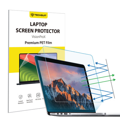 Husa de protectie MacBook Techsuit VisionProX Anti-Blue Light compatibil cu Laptop 14" 16:10 (302 x 189mm), Transparent