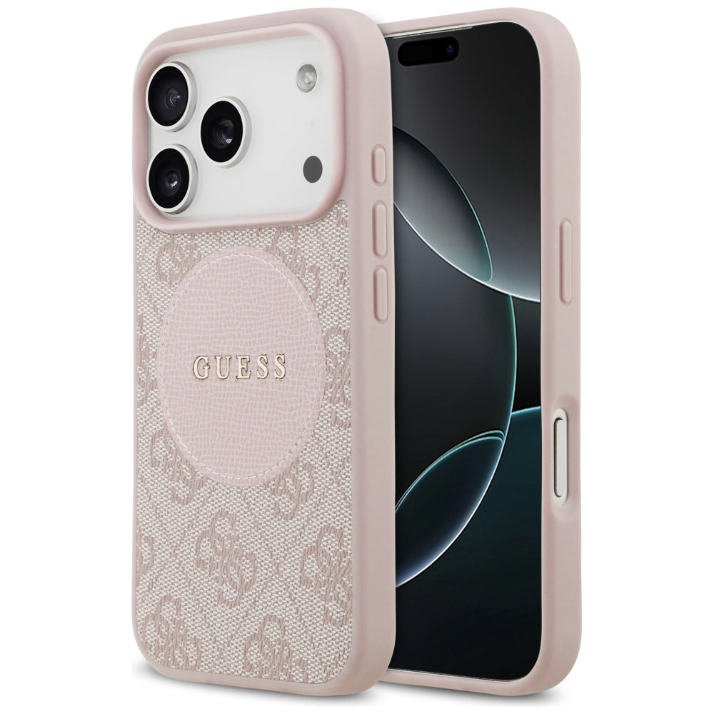 Husa de protectie Guess 4G Circle Classic Logo MagSafe (GUHMP17LP4PGRSGP) compatibil cu iPhone 17 Pro, Roz