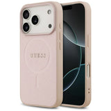 Husa de protectie Guess Saffiano Classic Logo MagSafe (GUHMP17LPSAHMCP) compatibil cu iPhone 17 Pro, Roz