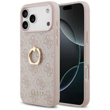 Husa de protectie Guess Hardcase 4G Ring Stand (GUHCP17X4GMRPI) compatibil cu iPhone 17 Pro Max, Roz
