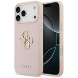 Husa de protectie Guess Hardcase 4G Grained Big and Classic Logo (GUHCP17LPGT4MBP) compatibil cu iPhone 17 Pro, Roz