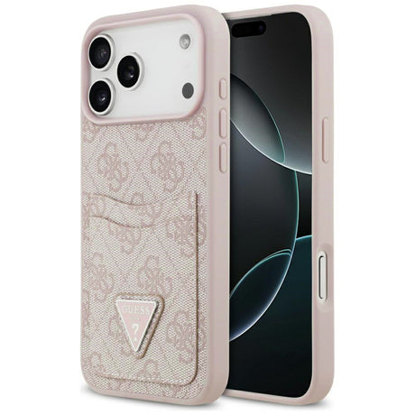 Husa de protectie Guess Hardcase 4G Double Card Triangle (GUHCP17XP4TPP) compatibil cu iPhone 17 Pro Max, Roz