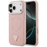 Husa de protectie Guess Hardcase Triangle Logo MagSafe (GUHMP17LPSDTSCMP) compatibil cu iPhone 17 Pro, Roz
