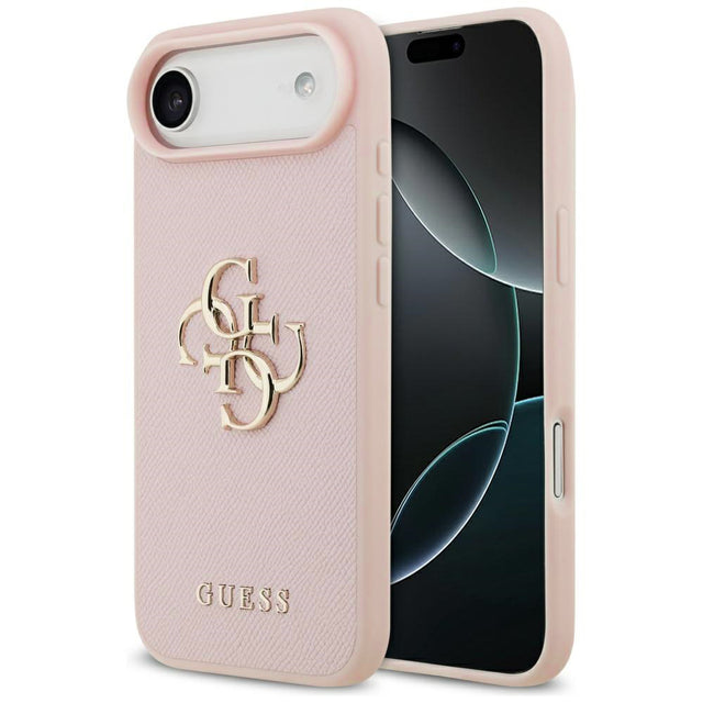 Husa de protectie Guess Hardcase 4G Grained Big and Classic Logo (GUHCP17MPGT4MBP) compatibil cu iPhone 17 Air, Roz
