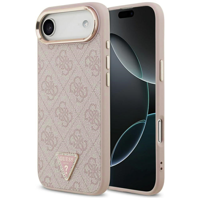Husa de protectie Guess Hardcase 4G Triangle Logo MagSafe (GUHMP17MP4GTDGMP) compatibil cu iPhone 17 Air, Roz